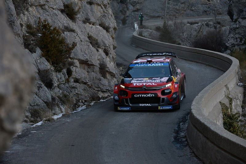 WRC19, Monte-Carlo. Roba da Chiodi, Ogier (Citroen) in Testa