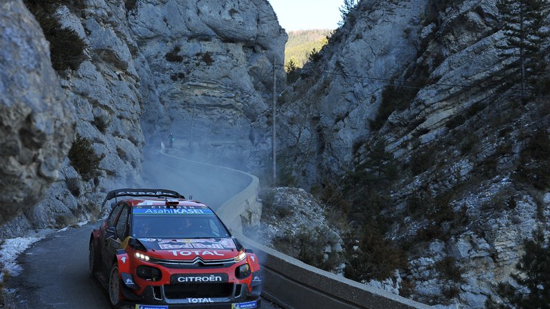 WRC19, Monte-Carlo. Roba da Chiodi, Ogier (Citroen) in Testa