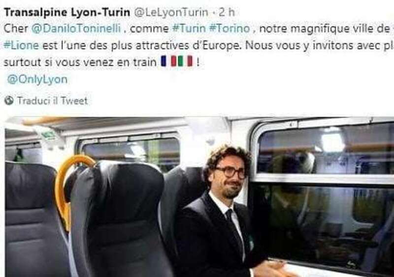 Tav, da Lione l&#039;invito a Toninelli per raggiungere la citt&agrave; in treno