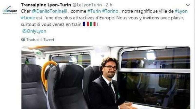 Tav, da Lione l&#039;invito a Toninelli per raggiungere la citt&agrave; in treno