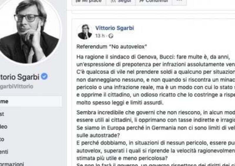 Sgarbi: &quot;Multe? Odioso ricatto ai cittadini!&quot;