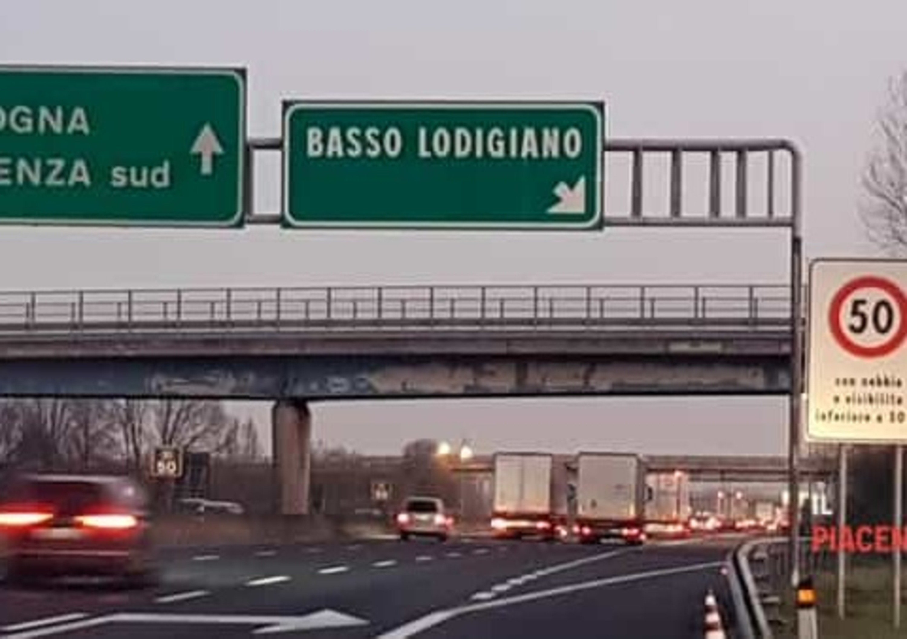 Autostrada A1: addio uscita Piacenza Nord, diventa Basso Lodigiano