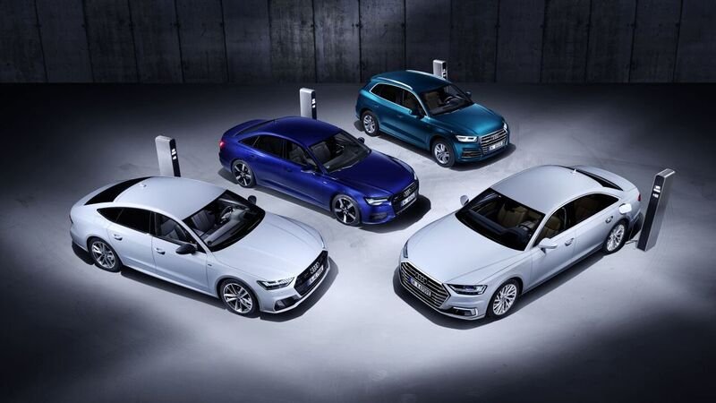 Audi A8, A7 Sportback, A6 e Q5 TFSI e, le ibride plug-in al Salone di Ginevra 2019