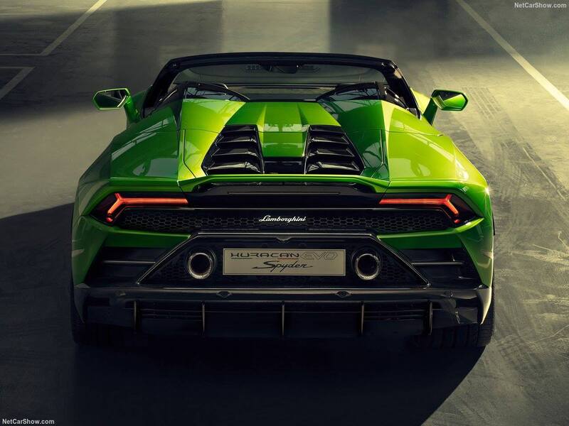 Il bel posteriore della Huracan EVO Spyder