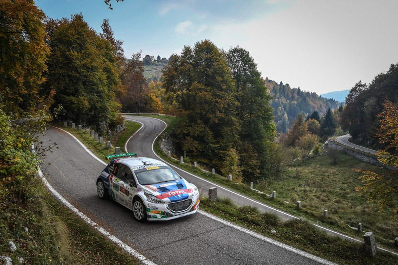 Paolo Andreucci in azione con la sua Peugeot 208