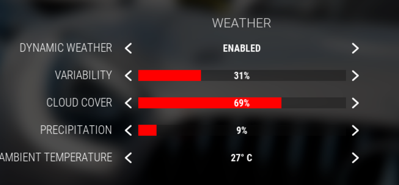 Ecco la sezione dedicata al meteo dinamico di Assetto Corsa Competizione