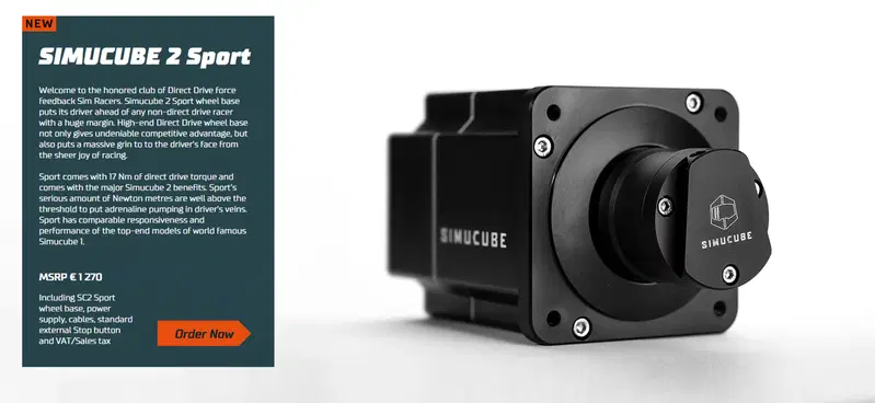 Il Simucube 2 Sport &egrave; l'entry level pensato per gli amatori
