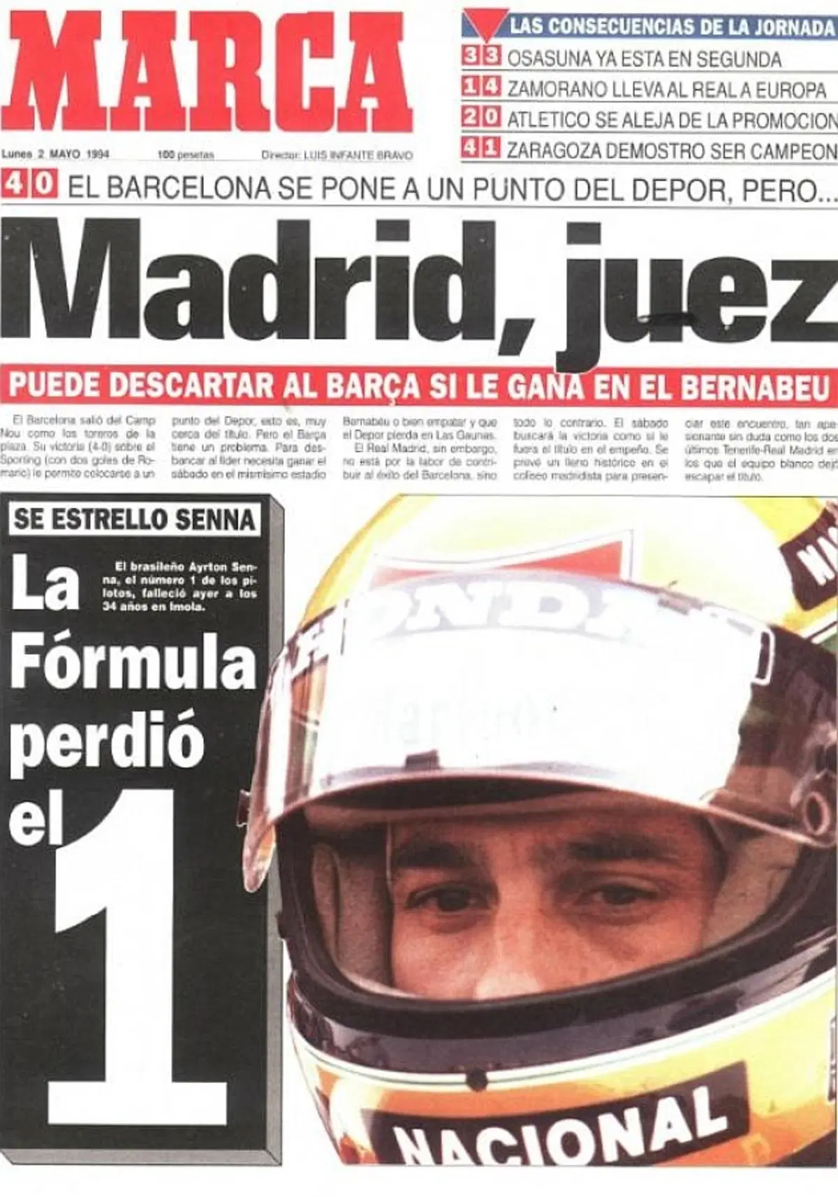 F1: Senna, 25 anni dopo: i titoli dei giornali dell'epoca (10)