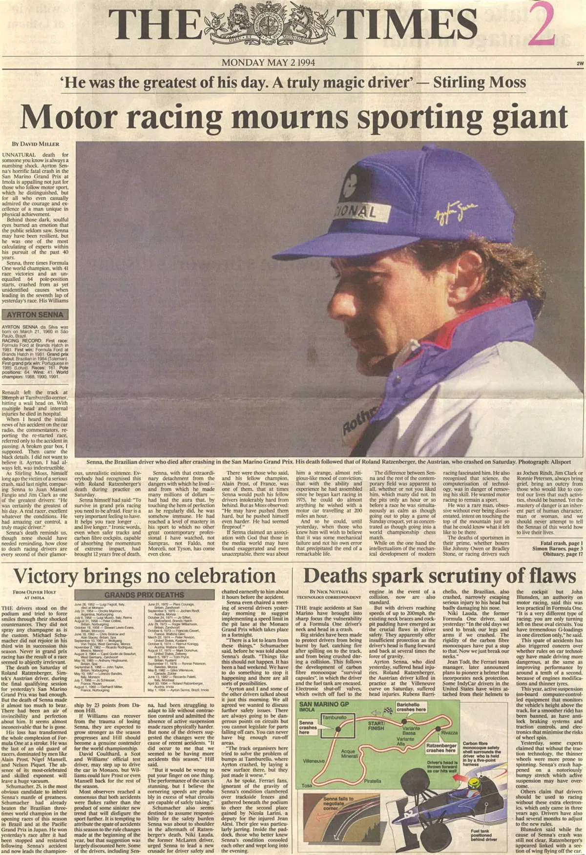 F1: Senna, 25 anni dopo: i titoli dei giornali dell'epoca (16)