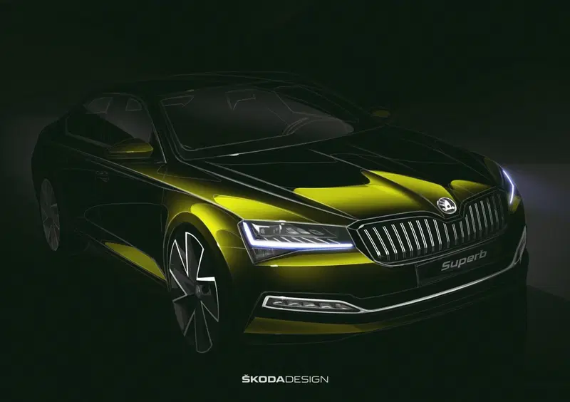 Skoda Superb restyling, il teaser dell'ammiraglia