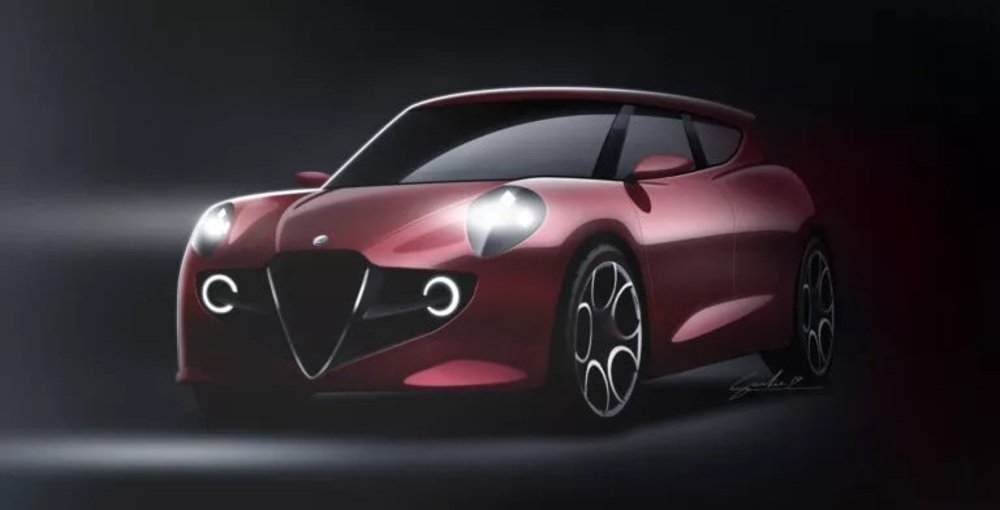 Il frontale della Alfa Romeo Milano (disegno di Gianmarco Giacchina)