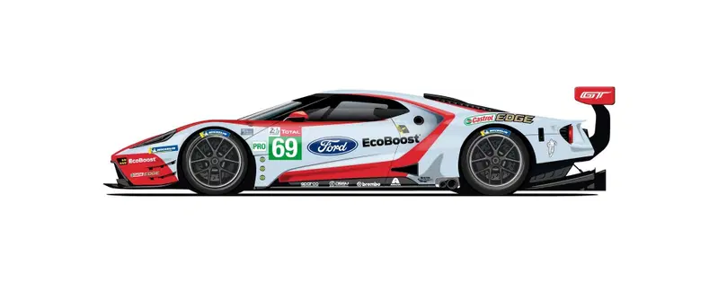 Grafica ispirata alla GT40 del 1967