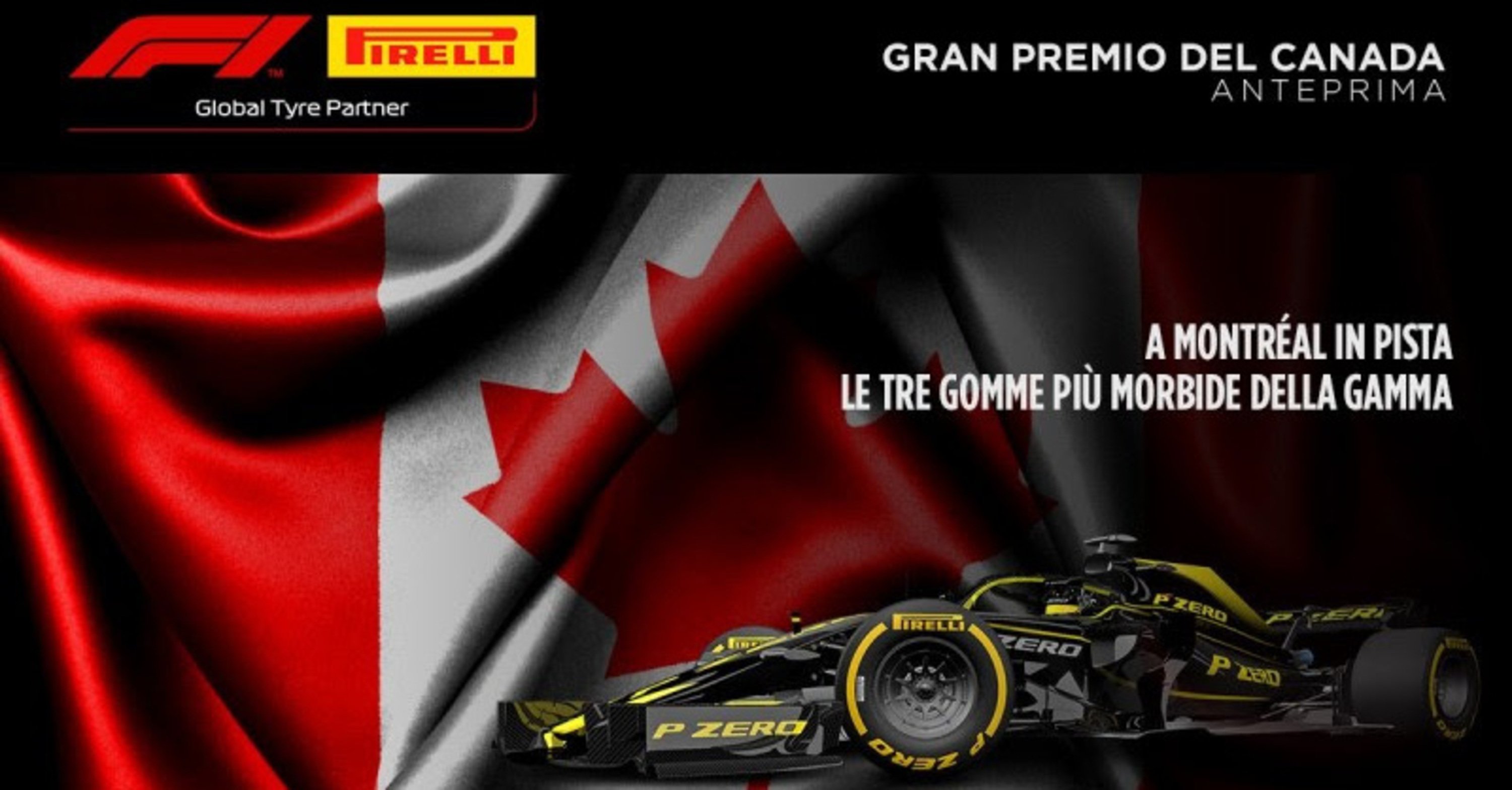 F1, GP Canada 2019: le gomme Pirelli a Montr&eacute;al