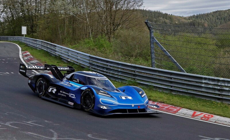 La Volkswagen ID.R in azione al Ring