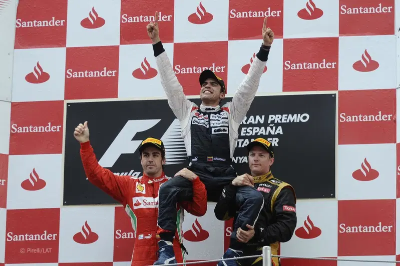 Pastor Maldonado &egrave; l'ultimo pilota della Williams ad aver vinto una gara, in Spagna nel 2012
