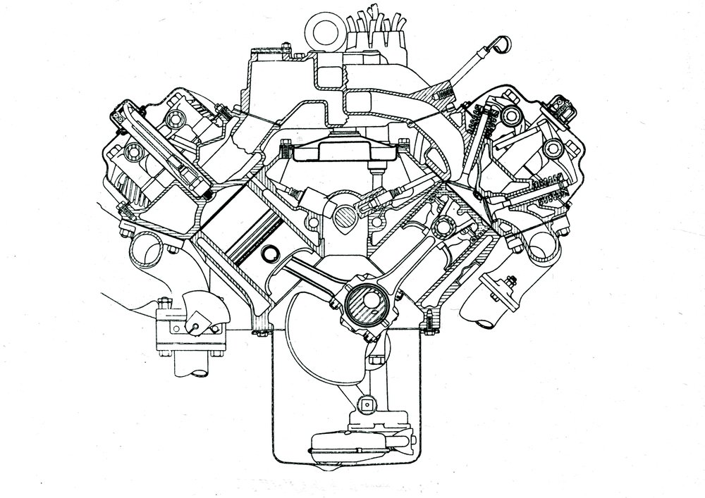 Per i suoi motori a otto cilindri la Chrysler &egrave; passata dalla architettura in linea a quella a V nel 1951. A distinguerli dagli altri V8 americani era la disposizione delle valvole, che consentiva di avere camere di combustione emisferiche