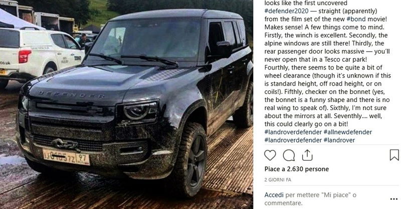 Nuova Land Rover Defender sul set di 007 &ldquo;No Time To Die&rdquo;