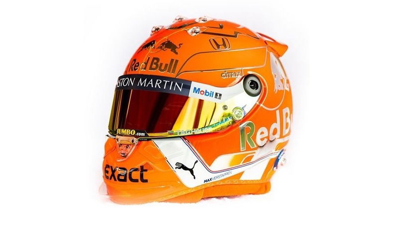 F1 Belgio 2019: casco speciale full-orange per Max Verstappen