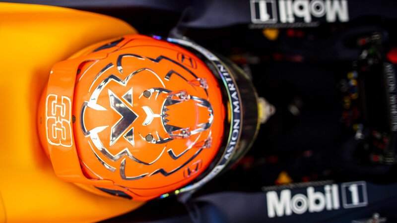 F1 Belgio 2019: casco speciale full-orange per Max Verstappen