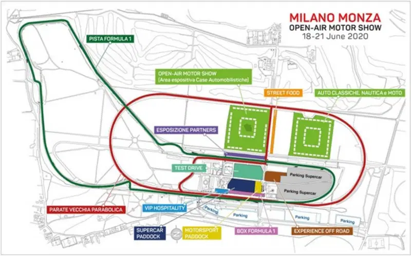 Come sar&agrave; organizzato l'Autodromo per il Milano Monza Open-Air Motor Show