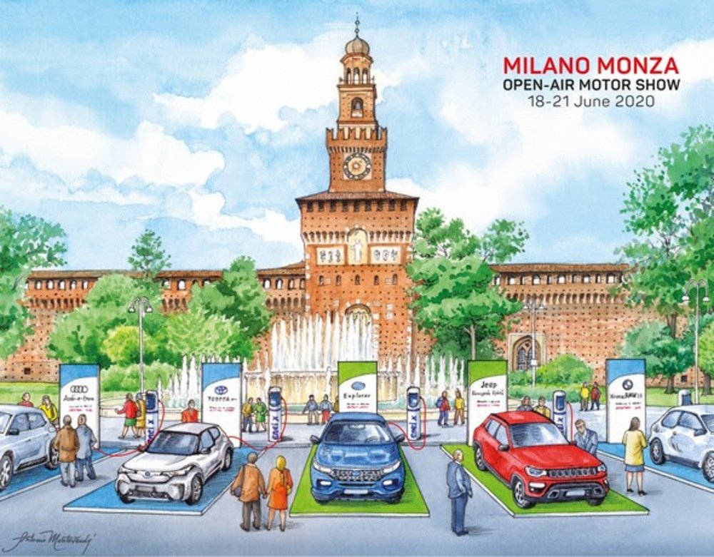 Un primo disegno sul Focus dell&#039;auto elettrica Milano