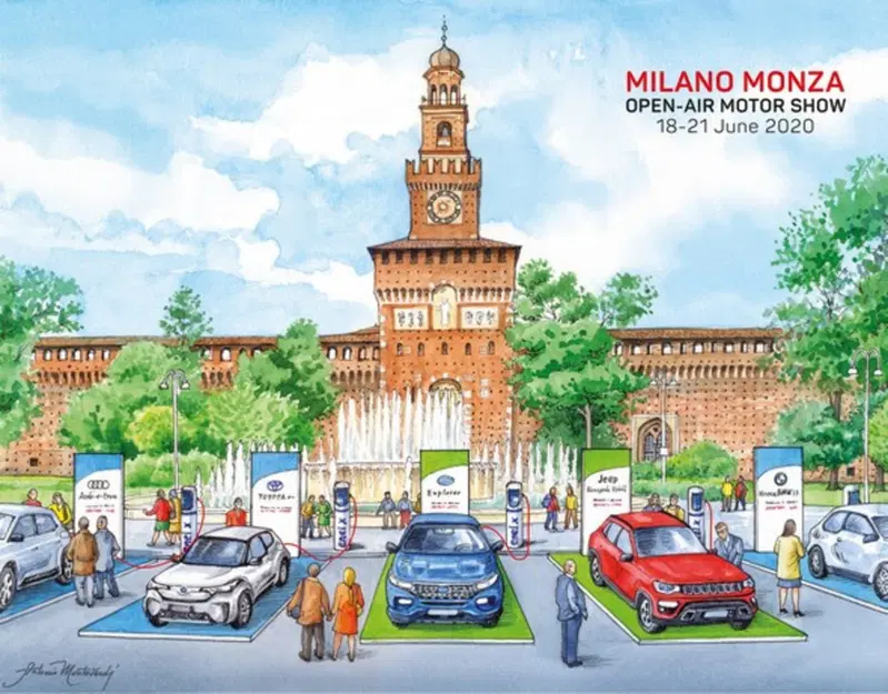 Un primo disegno sul Focus dell'auto elettrica Milano