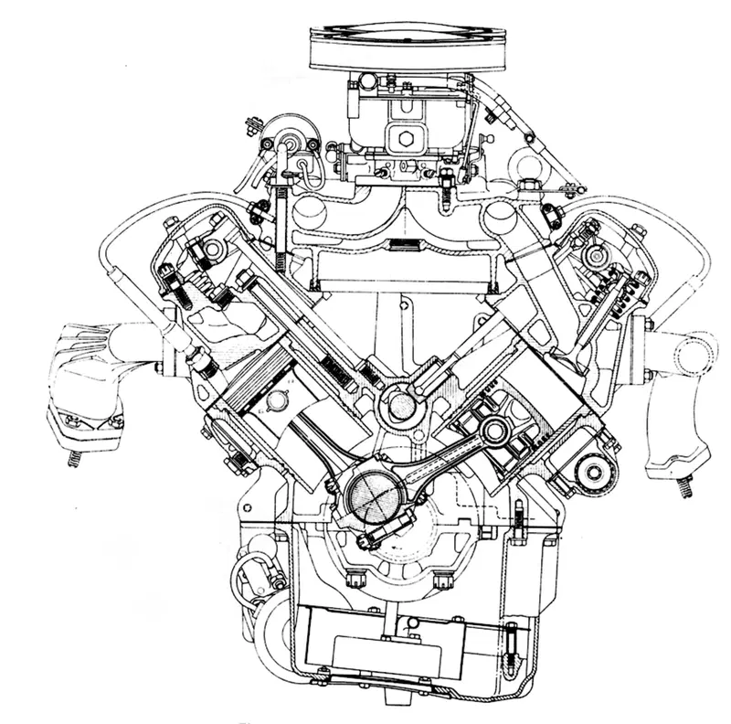 Il V8 BMW, prodotto in versioni di 2,6 e di 3,2 litri, rappresentava bene lo stato dell&rsquo;arte della tecnica negli anni Cinquanta, per quanto riguarda i motori di serie. La distribuzione era ad aste e bilancieri, il basamento era in lega di alluminio e le canne dei cilindri erano riportate in umido