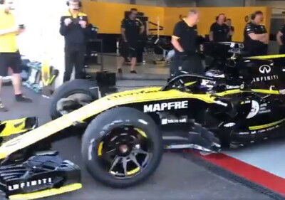 F1: con Renault per la 1^ volta in pista le Pirelli da 18  [Video]