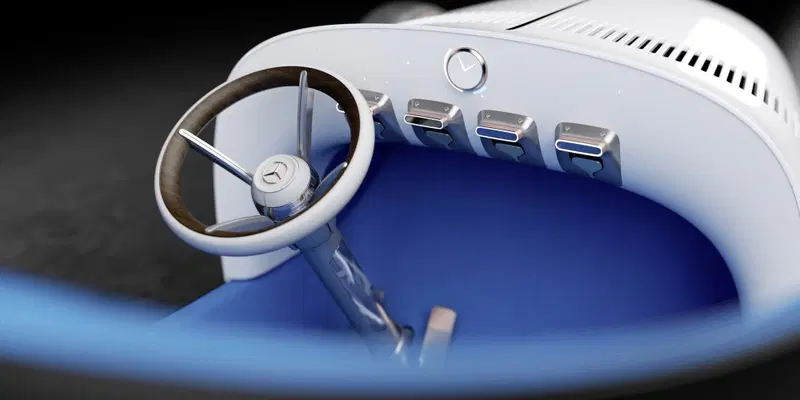 L'abitacolo della Vision Mercedes Simplex