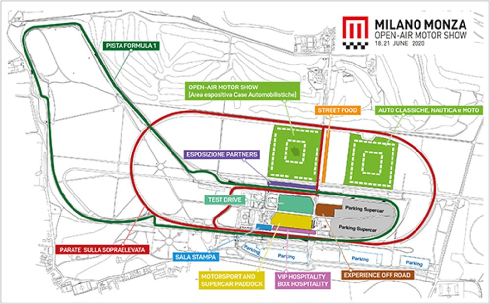 Piantina MiMotorShow 2020 al Parco di Monza