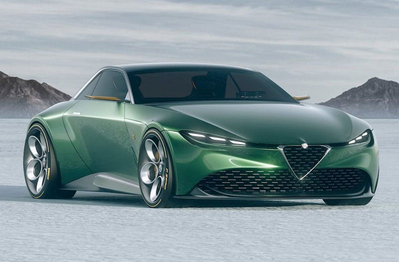 Alfa Romeo Junior Zagato, il rendering di una suggestiva coup&eacute;