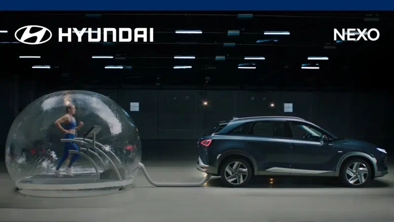 Hyundai Nexo, l'atleta olimpica corre nella bolla di emissioni green nello spot 
