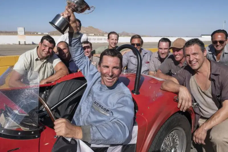 Christian Bale nei panni di Ken Miles nel film Le Mans '66 - La grande sfida