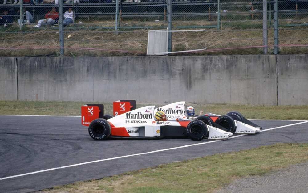 Ayrton Senna e Alain Prost a Suzuka nel 1989