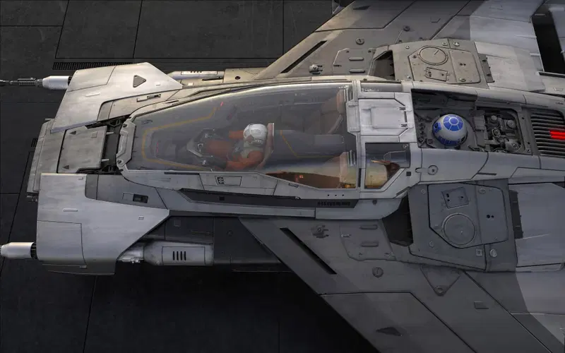 La cabina di pilotaggio dell'astronave Porsche in Star Wars