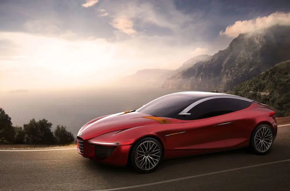 Un concept Alfa di qualche anno addietro, non realizzato ma di alto valore potenziale, fuori e dentro