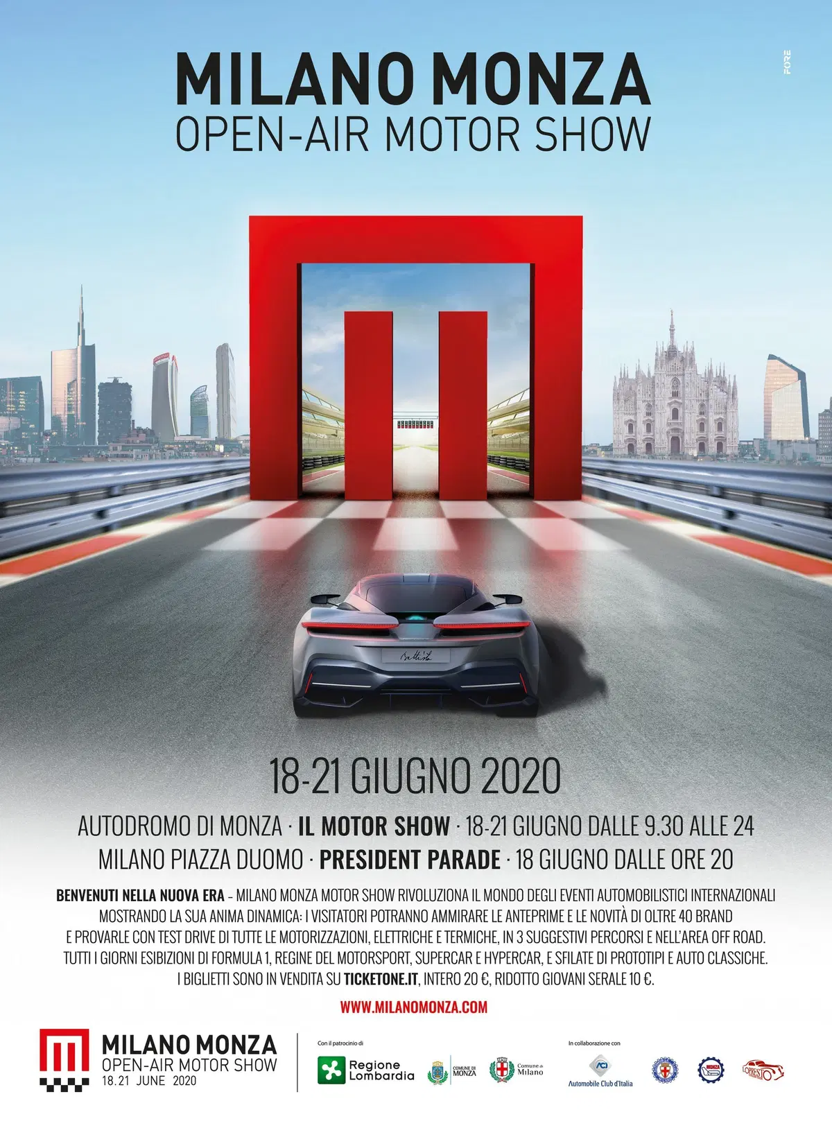 Milano Monza Open-Air Motor Show (MiMo) a tutto Parco, Con il supporto di ACI, Comuni, Regione e UNRAE [piantina] (6)