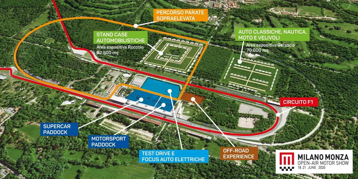 Milano Monza Open-Air Motor Show (MiMo) a tutto Parco, Con il supporto di ACI, Comuni, Regione e UNRAE [piantina] (9)