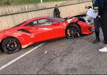 Incidente Ferrari causa code sulla A4: 488 distrutta, accesso chiuso con rallentamenti e curiosi [Foto Gallery & Video]