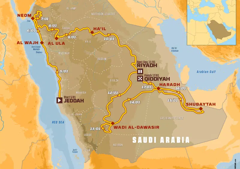 Dakar 2020. Jeddah e via