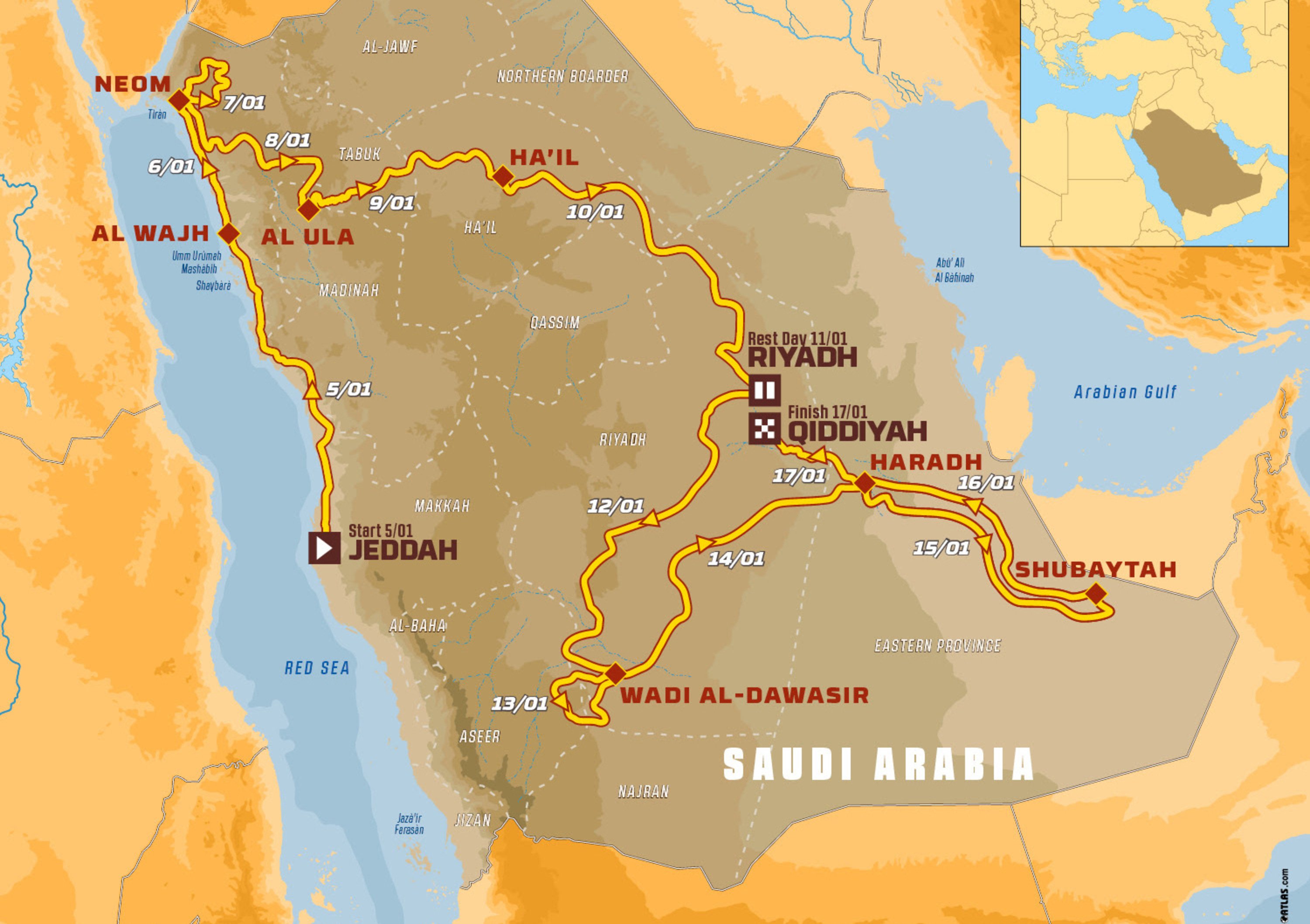 Dakar 2020. Jeddah e via
