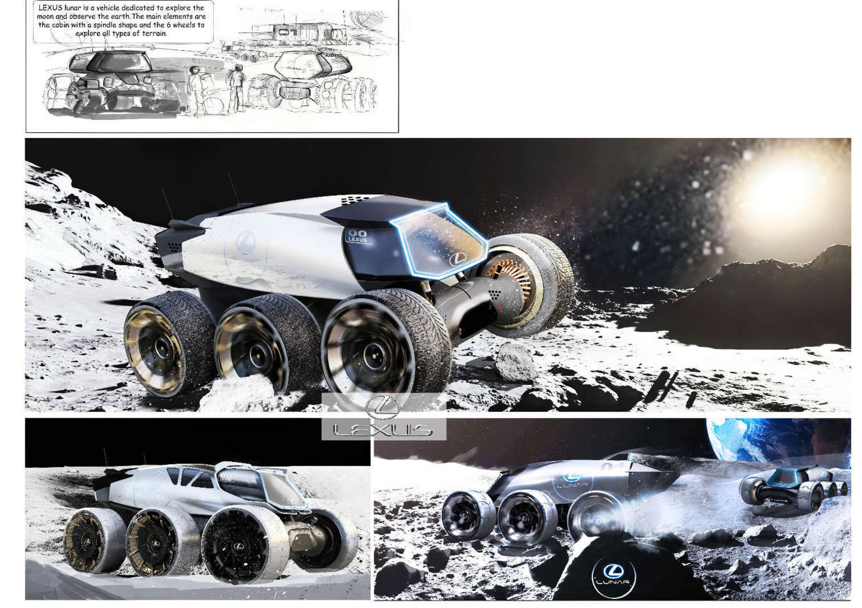 Lexus immagina la mobilit&agrave; sulla Luna con una serie di veicoli