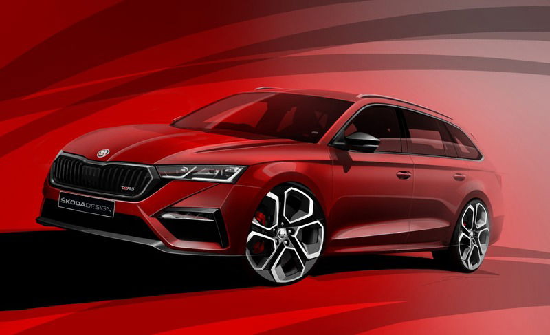 Nuova Skoda Octavia RS iV: i primi bozzetti della sportiva ibrida