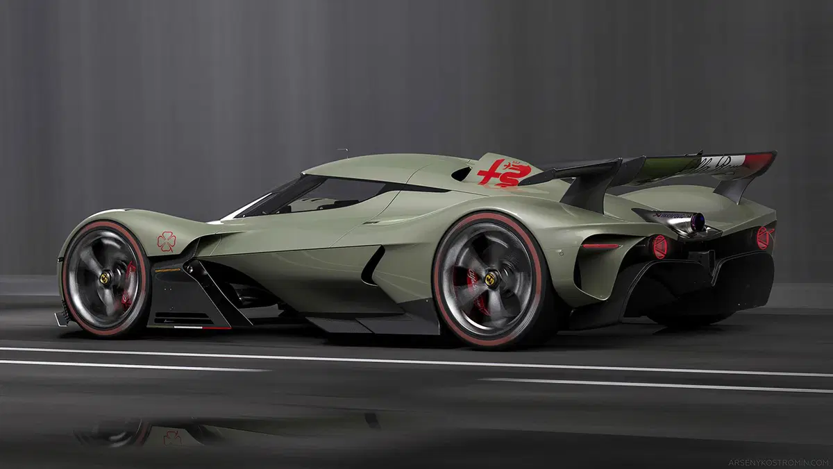 Alfa Romeo 8C-R Tazio: il rendering della hypercar endurance fa sognare (3)