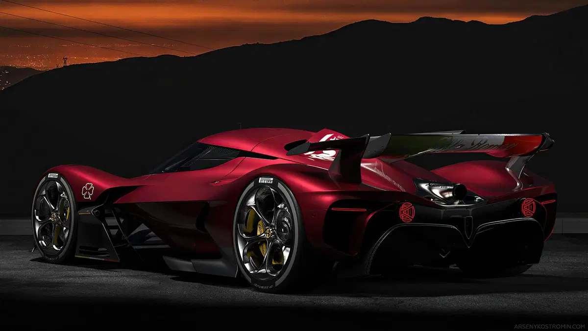 Alfa Romeo 8C-R Tazio: il rendering della hypercar endurance fa sognare (8)