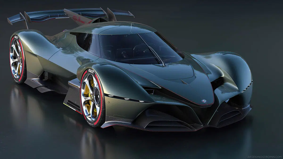 Alfa Romeo 8C-R Tazio: il rendering della hypercar endurance fa sognare (17)