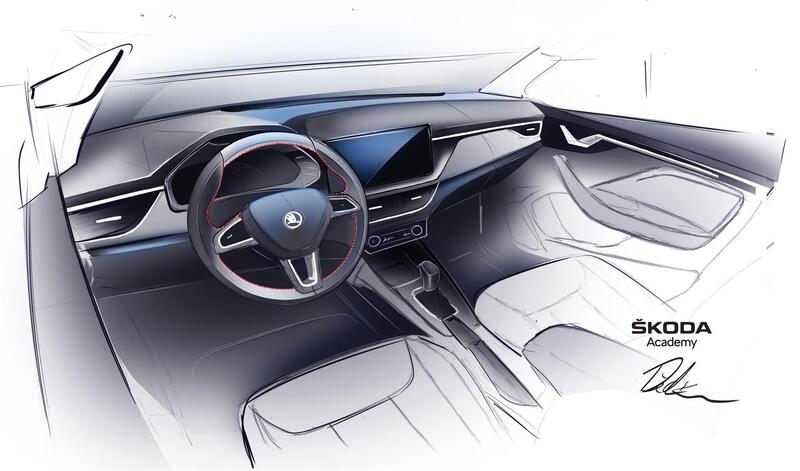 Gli interni della Skoda Scala Spider Concept