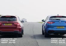 Drag Race Stelvio Quadrifoglio vs AMG GLC 63S: 510 cavalli da motori diversi [VIDEO]