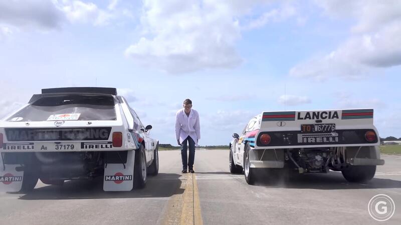 Drag Race Lancia in livrea Martini: Delta S4 vs 037 [VIDEO]