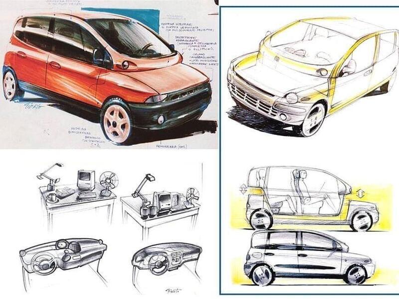 Fiat Multipla concept, i primi bozzetti 